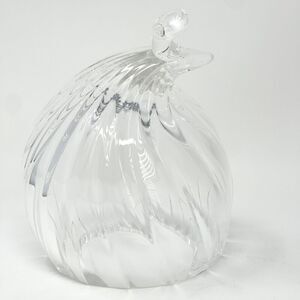 Vintage Steuben Crystal Glass Ribbed Quail Figurine Sculpture Paul Schulze 5”